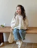 Kids Jeans Girls New 2024 Spring  Autumn Childrens Fashion Casual Wide-leg Pants Lace Princess Sweet and Lovely 1