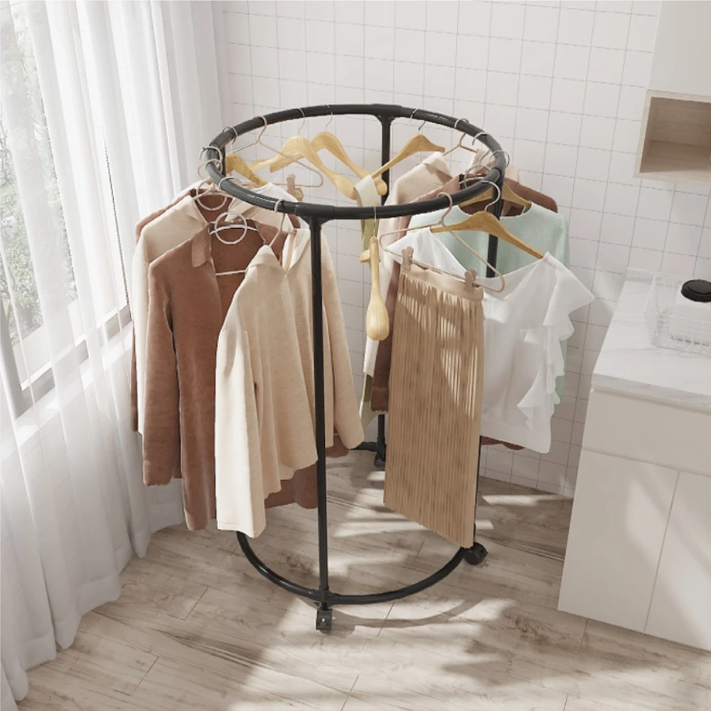 Rotating Floor Drying Rack High-Capacity Practical Save Space Coat Shelves Multi-Function Rotundity Moisture-Proof Coats Hanger