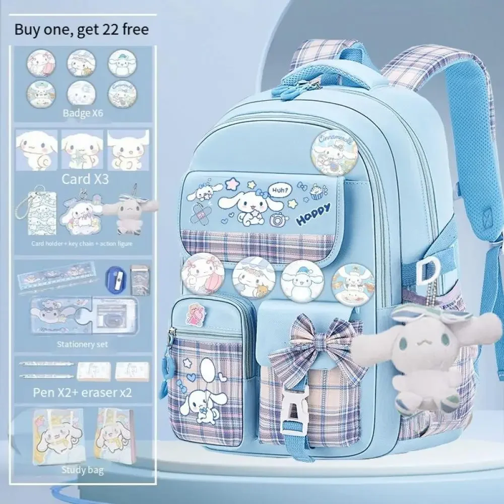 Sanrio Cinnamoroll Schoolbag Cartoon Kuromi Bag Burden Reduction Lightweight High Capacity Children Backpack School Supplies 6