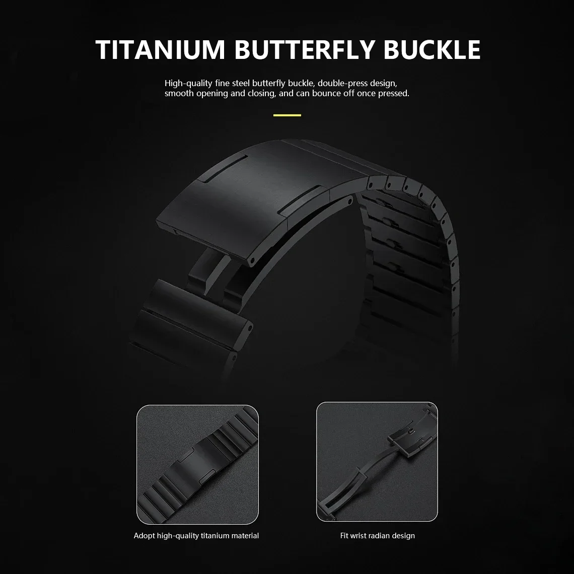 Luxury 22mm Quick Fit Titanium Metal Band - Premium Business Bracelet Strap