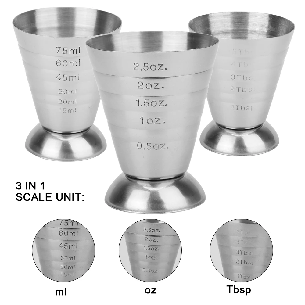 Stainless Steel Cocktail Jigger - 75ML Drink Measuring Tool