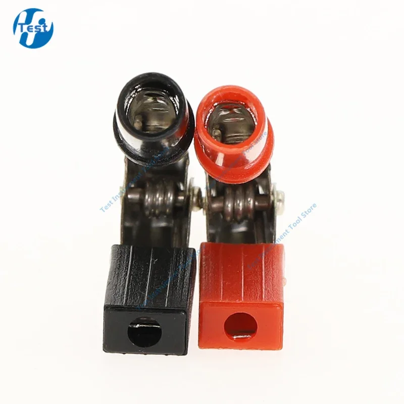 10pcs/lot Insulated Crocodile Clips Plastic Handle Cable Lead Testing Metal Alligator Clips Clamps 52mm Length 15A alligator clips test clip