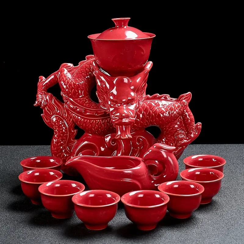 

2023 высококачественный стеклянный чайник в виде дракона, китайский чайник из костяного фарфора и набор чайных чашек, дорожный чайный набор для праздника, подарок