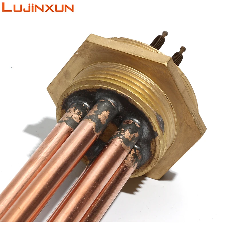 Lujinxun Copper Tube 110V/220/380 Water Heating Element DN32 1.2inch Copper  Thread for Thermostat Heater 3KW/4.5KW/6KW/9KW/12KW - AliExpress