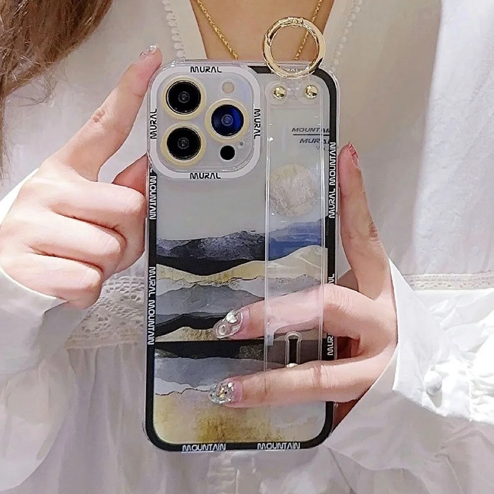 Scenic Mountain Soft Wrist Strap Phone Holder Case by SoCouple