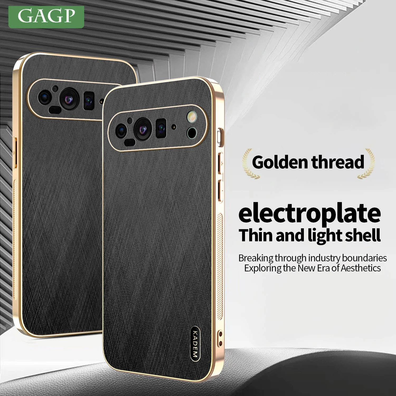 Elegant Gold Silk Skin Leather Shockproof Case