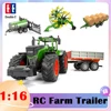 Double E 1:16 RC Farm Tractors Trailer Radio Controlled Cars Farming Simulator Car Truck Miniature Farmer Animal Model Toys Boys 1