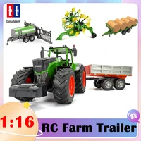 Double E 1:16 RC Farm Tractors Trailer Radio Controlled Cars Farming Simulator Car Truck Miniature Farmer Animal Model Toys Boys 1