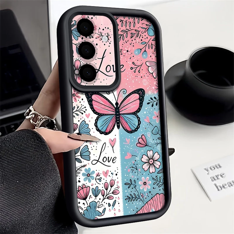 Blue Pink Butterfly Floral Phone Case