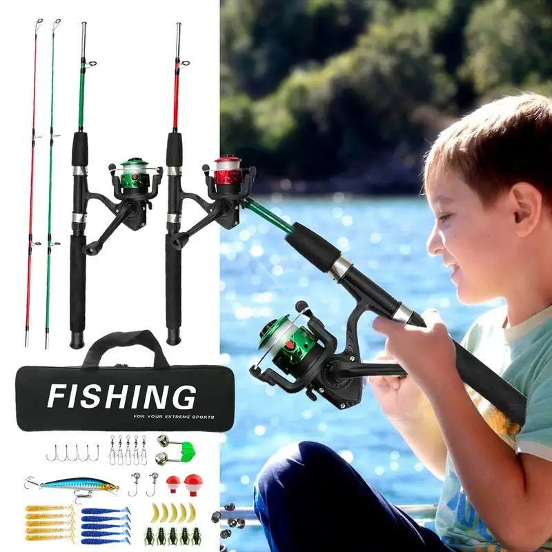 

Fishing Pole For Kids Foldable Fishing Rod & Reel Combos Fishing Pole With Carrying Bag For Birthday Christmas New Year