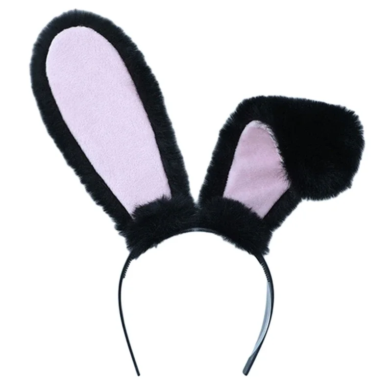 Lustige aufrechte oder hängende Ohren-Plüsch-Hasenohren-Haarreifen für Damen und Mädchen, Stirnband, Cosplay-Kostüm-Zubehör, Party-Kopfbedeckung für Weihnachten – Detail 8
