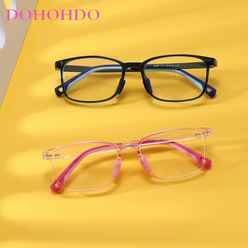 Silicone Kids Blue Light Glasses Frame Child Clear Computer Spectacles Boys Girls 0 Prescription Medical Glasses