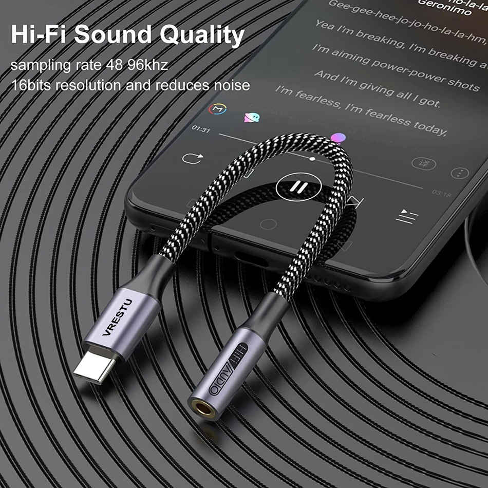USB Type C to 3.5mm Jack Headphone USBC Earphone DAC Audio Adapter Cable for Samsung S23 Ultrta Xiaomi Oneplus 1+ Google Pixel 7