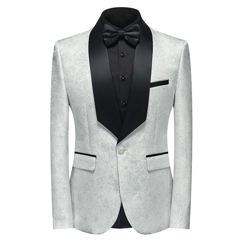 Z234European and American summer groomsmen trendy fashion jacquard stage costumes