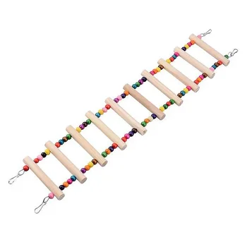 L Size 10 Ladder Pet Birds Swing Wooden Bridge Ladder Climb Cockatiel Parakeet Budgie Parrot Toy Wood Ladder 1