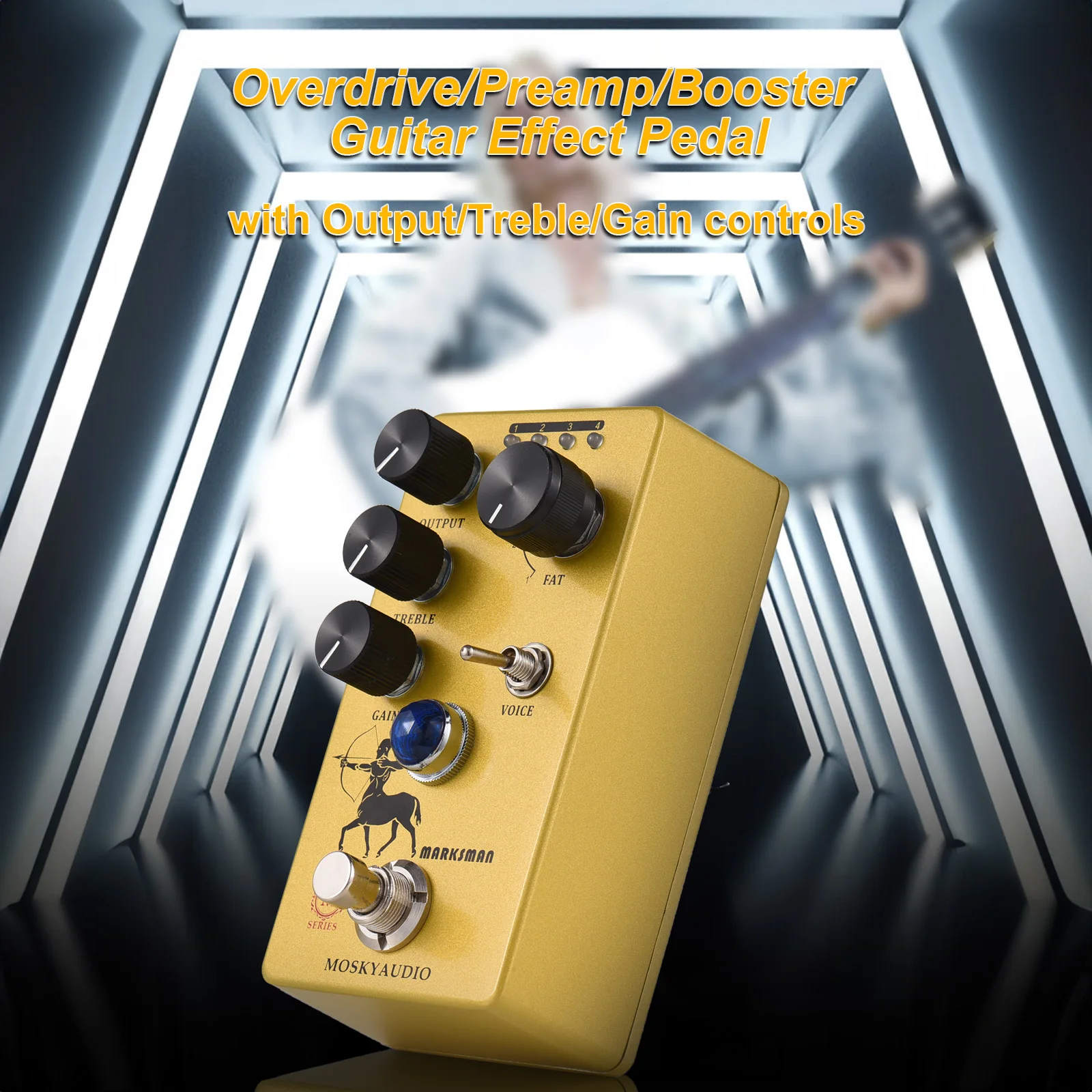 MOSKYAudioOverdrivePreampGuitarEffectPedal4ClippingModeSwitch