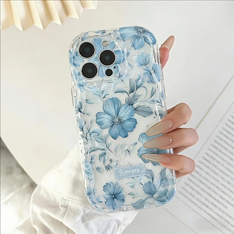 Elegant Sweet Blue Floral Phone Case Cover