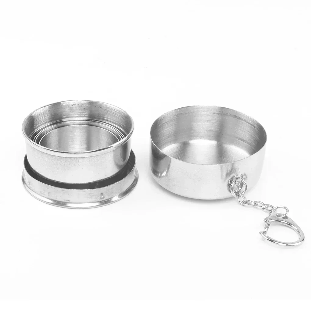 Stainless Steel Cup Stainless Steel Folding Retractable Cup Folding Blackjack Teacups Teaware Glass 75ML stainless steel cups folding cup