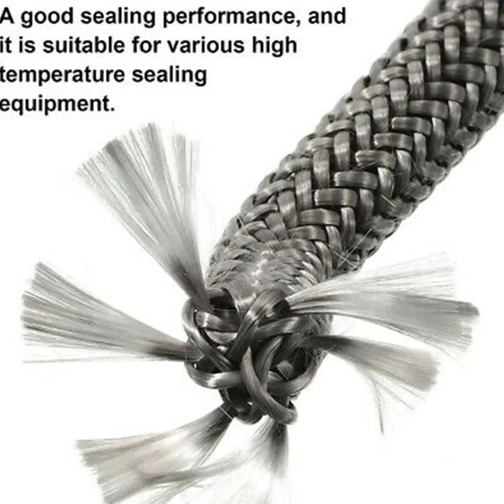 6/8mm 2M Fireplace Sealing Rope Black Stove Fire Rope Wood Burning Stove Door Seal High Temperature Fiberglass Seal
