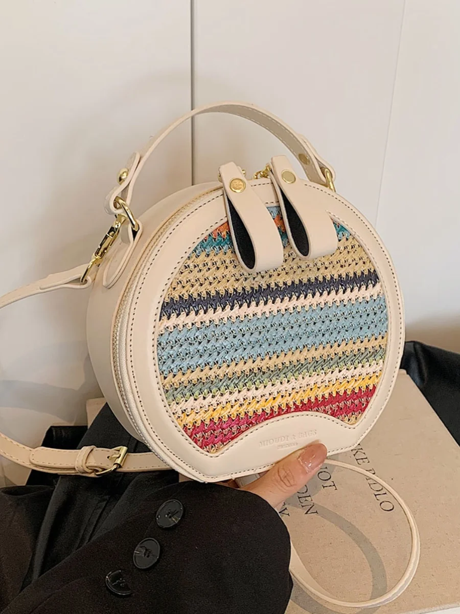 Stylish Hand-woven Round Bag for Women in Summer 2024