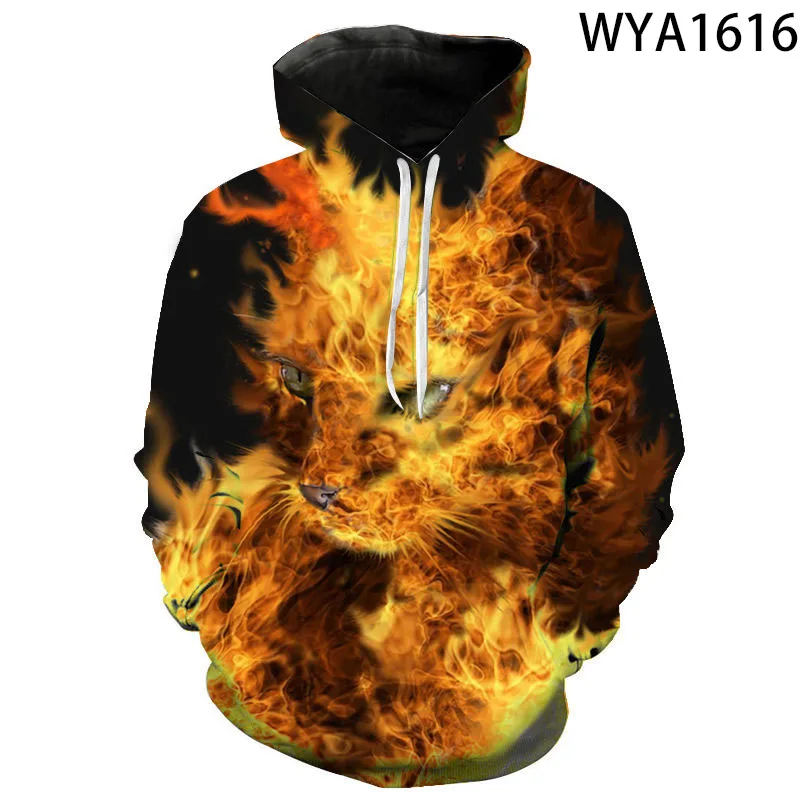 Animal Hoodie Hoodie Sweater Funny Cat Cat Cat Cat 3D Picture Hoodie Men Ladies Casual Cool Jacket Boys Girls Oversized
