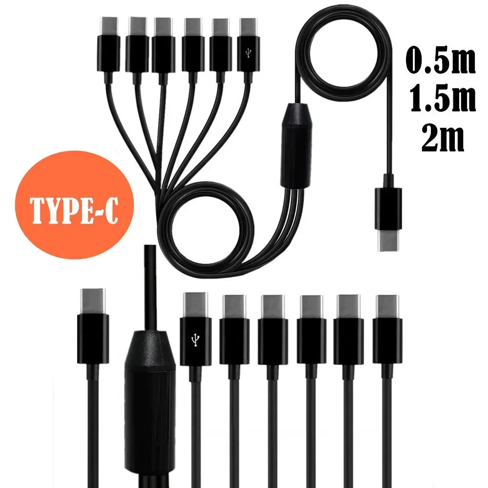 USB-C Male Splitter Y Adapter Cable for Data Sync and Charging - Multiple Lengths Available