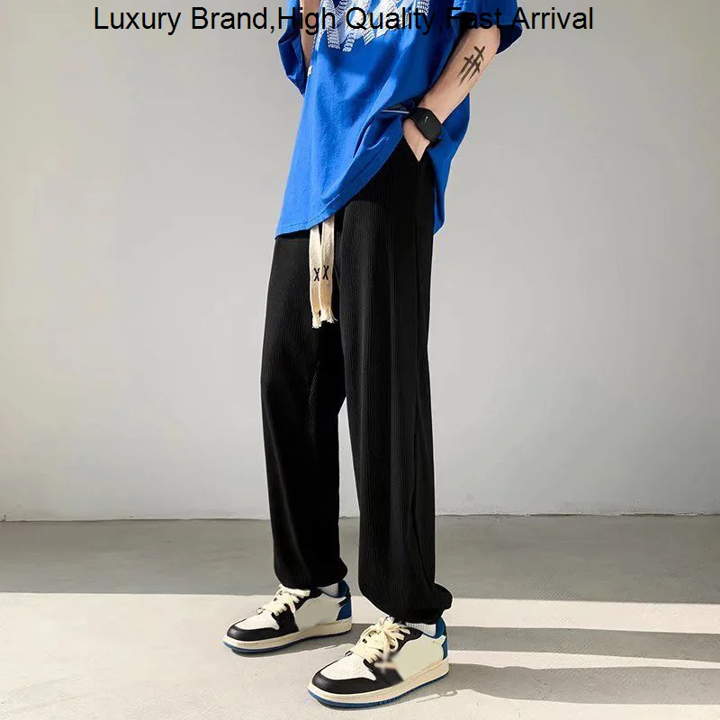 

Ice Men's Silk Harem Y2K Clothes Cargo Women Summer Sweatpants Drawstring Casual Pants Trousers Techwear Streetwear For Men