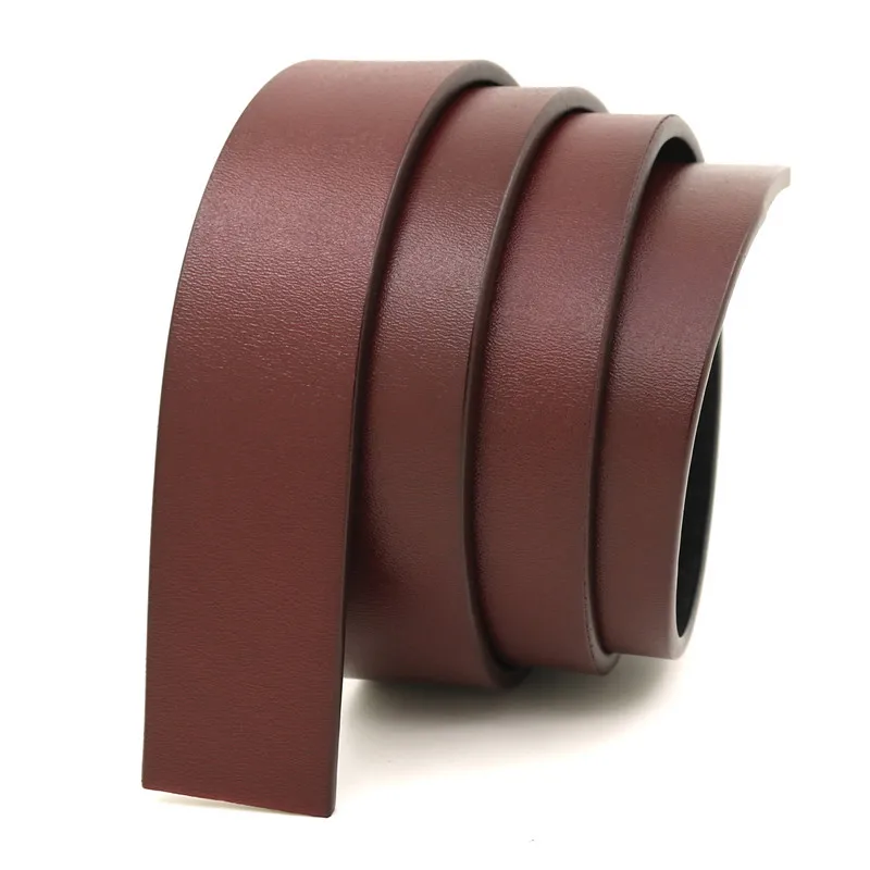 Men's Cow Leather No Buckle 3.5cm Wide Real Genuine Leather Belt Without Automatic Buckle Strap Belts Accessories High Quality