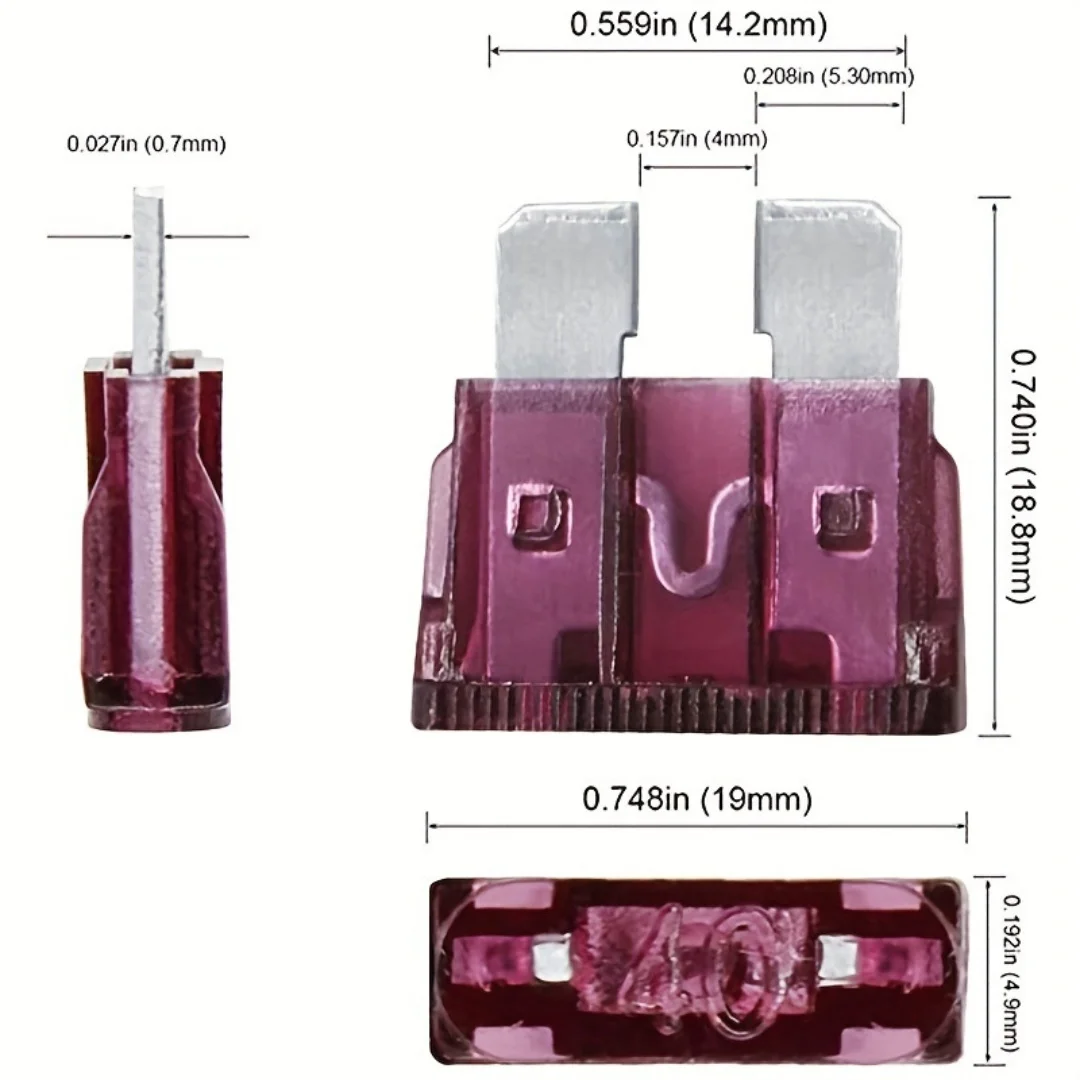 Zinc Alloy Automotive Fuse Inserts 2A 3A 5A 7.5A 10A 15A 20A 25A 30A 35A