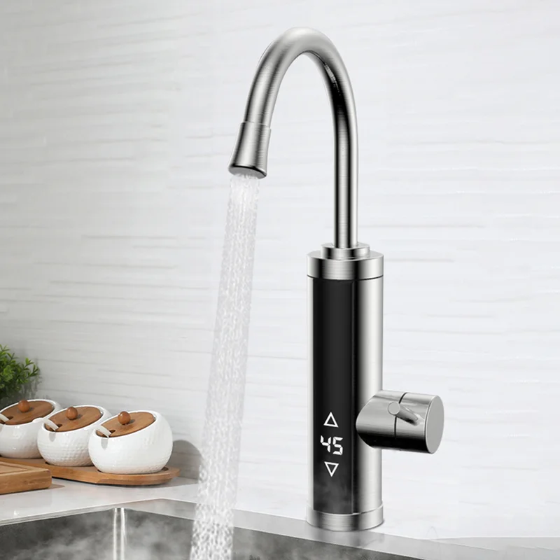 

Electric Water Heater Kitchen faucet Instant Hot and Clod Faucet Heater 220V Instantaneous Heaters Stainless Steel Shell