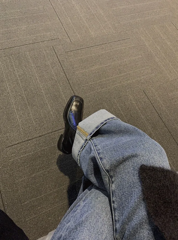 Withered Autumn French Fashion Blogger Ankle Boots Women Vintage Square Toe Leather Chelsea Boots Commuter Casual Zipper Biker