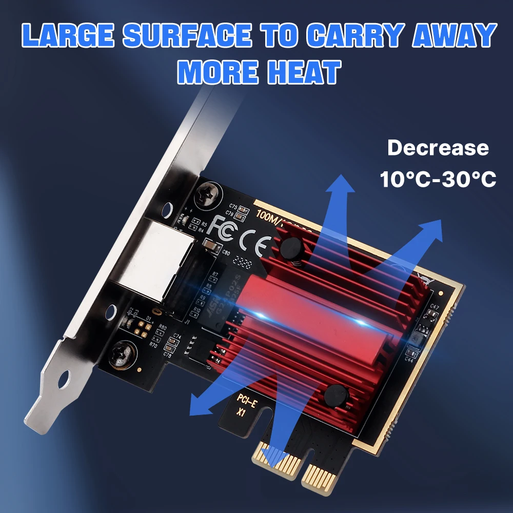 ethernet adapter 2.5G PCI-E To RJ45 Network Card 2500M Ethernet Lan adapter RTL8125 PCI Express Fast WiFi adaptador For Desktop PC