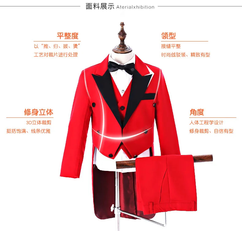 JUCPKID Kinder Jungen Anzug Set 3-12 Jahre Hochzeit Anzug Für Kinder Junge Kinder Jungen Smoking Kostüme Set Jungen anzug Outfits Set – Detail 7