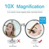 10x Magnification With Holder Suction Cup 360 Rotation Shower Shave Round Mirrors Bathroom Mirrors Washroom Fog Free New 3