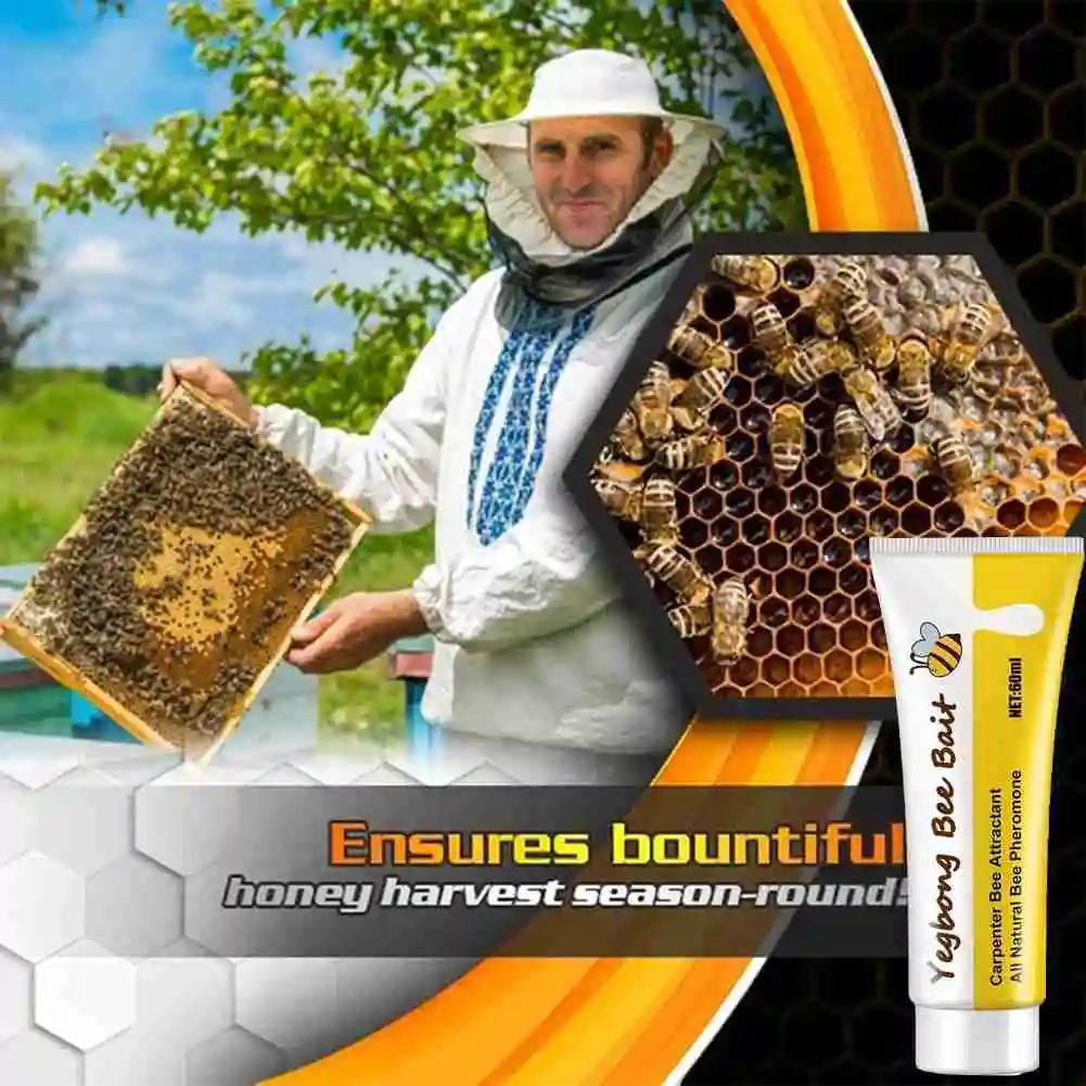 60ML bee attractant lure beekeeping tools beekeeping accessories bee bait bee swarm commander lure bait cage trap kit 1/2/3/4/5pcs