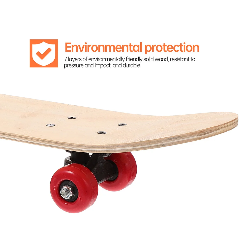 DIY Blank Skateboard Wooden Decks Longboard Wheel Truck Game Toys DIY Graffiti Skateboard For Kids Beginner Random Color 43x13cm
