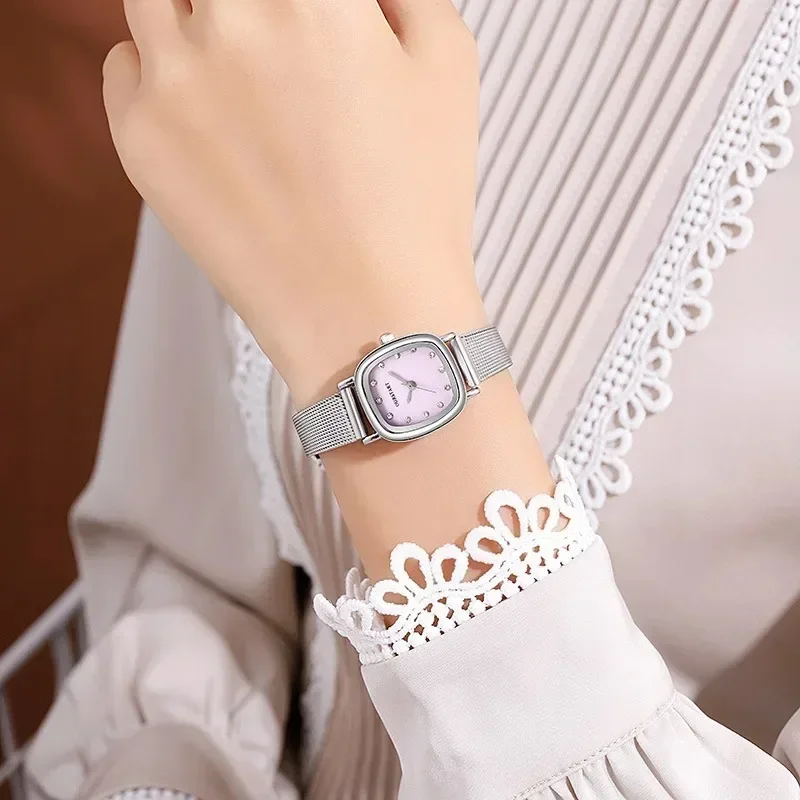 Fashion Women Watches Stainless Steel Mesh Band Watch Rhinestone Dial Luxury Ladies Quartz WristWatch Dropshipping Reloj Mujer 4