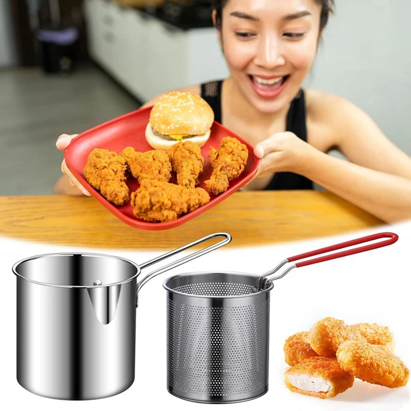 Frying Pot Deep Fryer Pot With Basket Stainless Steel Deep Fryer For Frying Fish Shrimp Chicken And Fries Deep Fryer
