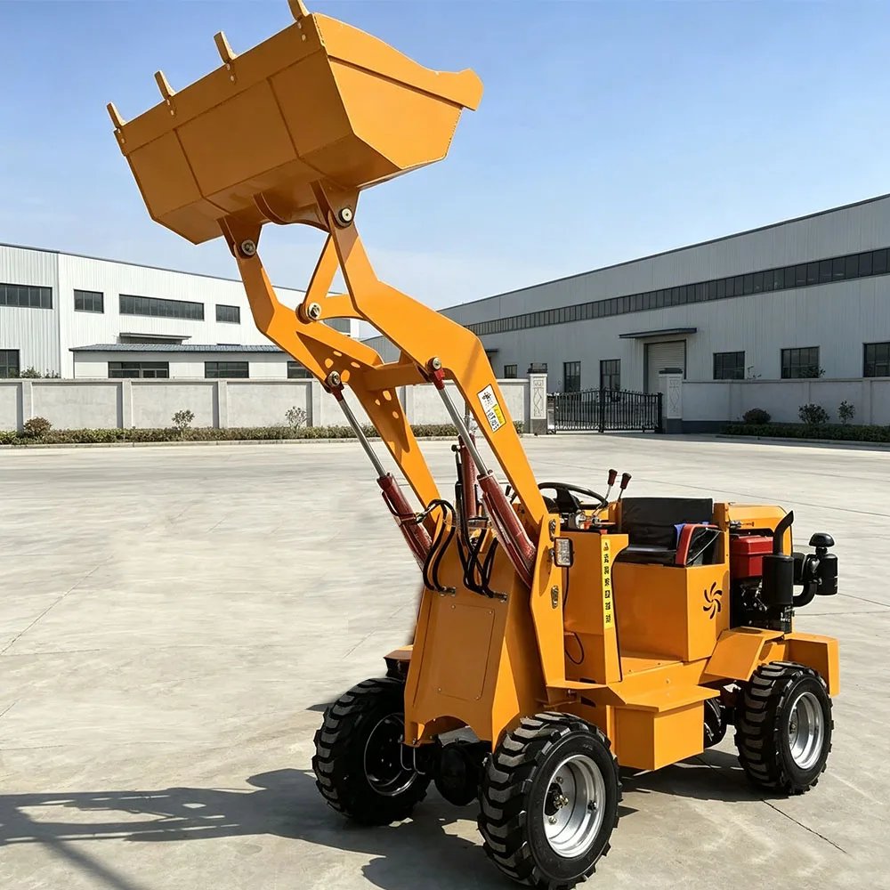 Heißer Verkauf: Mini-Radlader 700kg 800kg Kompaktlader für Landwirtschaft mit Hydrauliklöffel