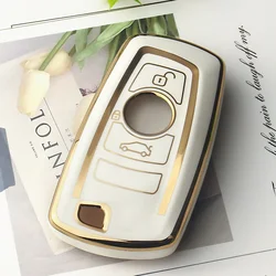 Premium TPU Car Key Case Cover - Sleek Protection for Your Auto Remote Accessories (WHITE)