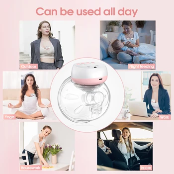 2 Pcs Electric Wearable Breast Pump 1200mAh USB Chargable Silent Milk Extractor Painless Automatic Milker Comfort Breastfeeding 6