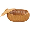 Large Capacity Rattan Woven Basket Bread Basket Kitchen Food Serving Holder Storage Baskets Home Garden Home Storage ganization 3