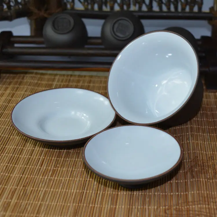 [GRANDNESS] 100ml Yixing Purple Clay Porcelain Gaiwan Tea Cup Zisha Gongfu Tea Bowl 100ml