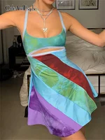 فساتين قصيرة صيفية مثيرة بفتحات فستان شاطئ عتيق للسيدات ملابس أنيقة بوهو للسهرات الكورية 1