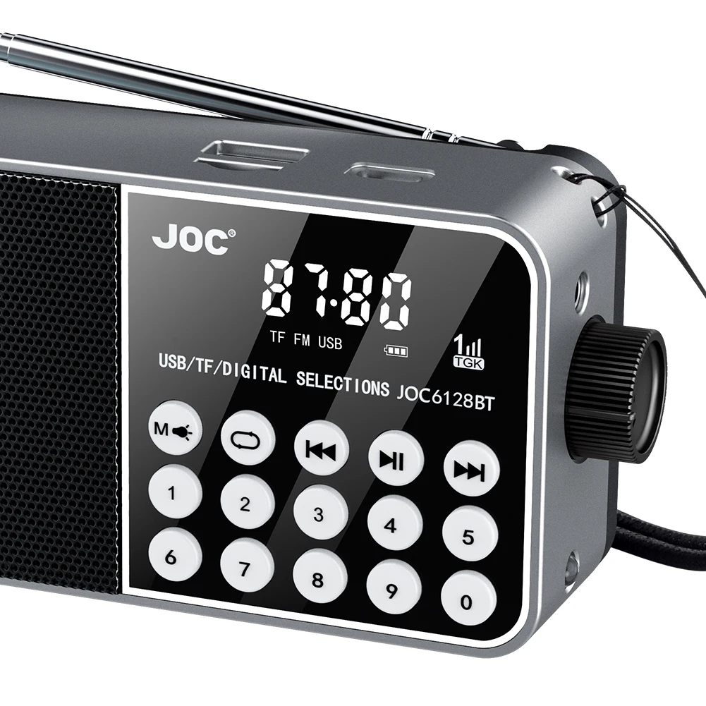 Portable Emergency Radio With Rechargeable Battery LED Digital Display Small Portable FM Radio Support TF Card Stereo MP3 Player