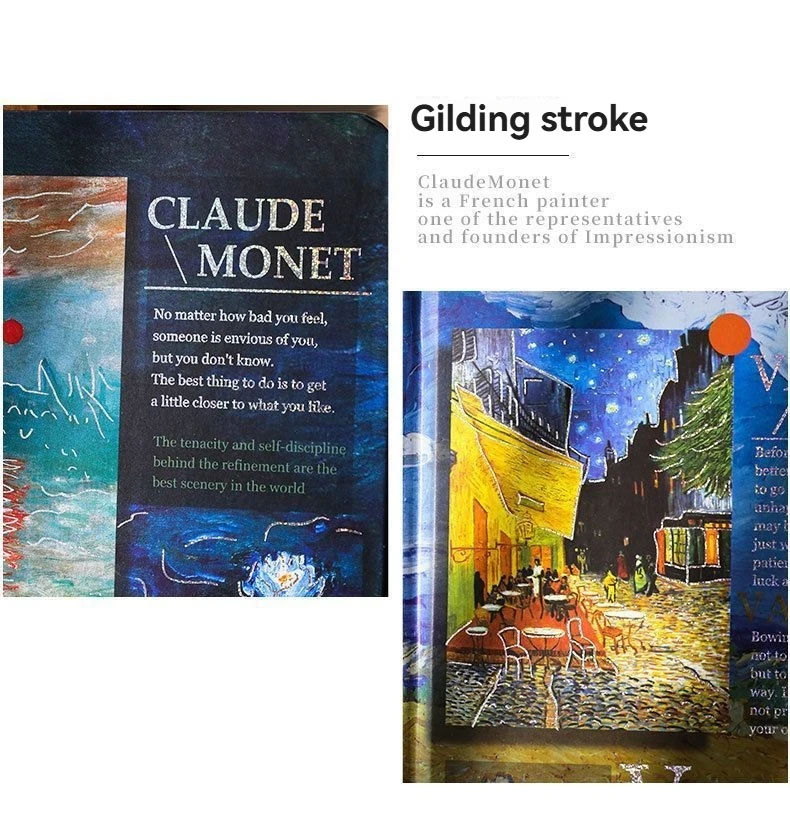 Elegant Oil Painting Landscape Art Notebook with Retro Style Designs