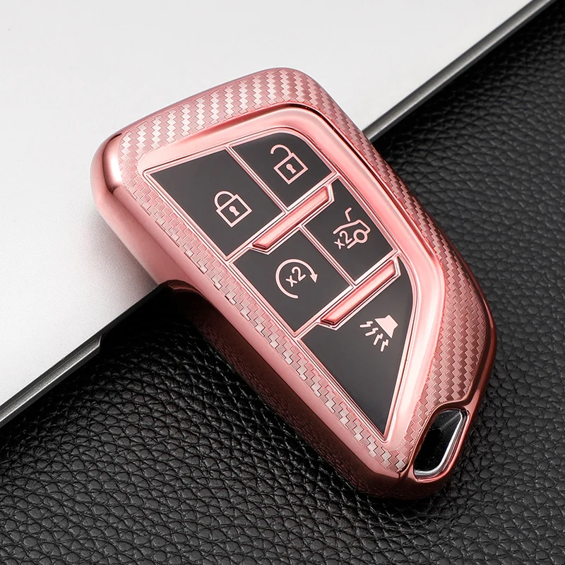 Premium TPU Car Remote Key Cover Case for Cadillac and Corvette - Key Bag Shell Holder Accessories