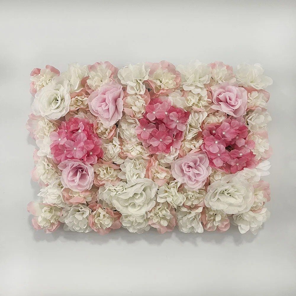 

40x60cm Pink Silk Artificial Flower Wall DIY Rose Embroidery Ball Wedding Party Baby Show Background Decoration Customized