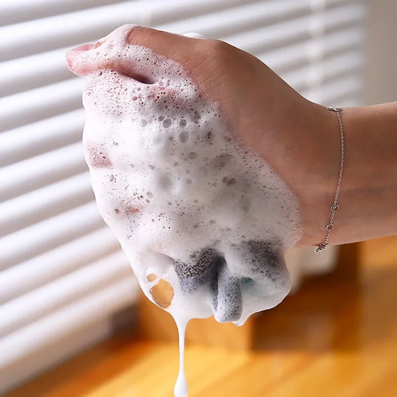 Scrub Sponges for Dishes Non-Scratch Microfiber Sponge Non Stick Pot Cleaning Sponges Kitchen Tools Wash Pot Gadgets