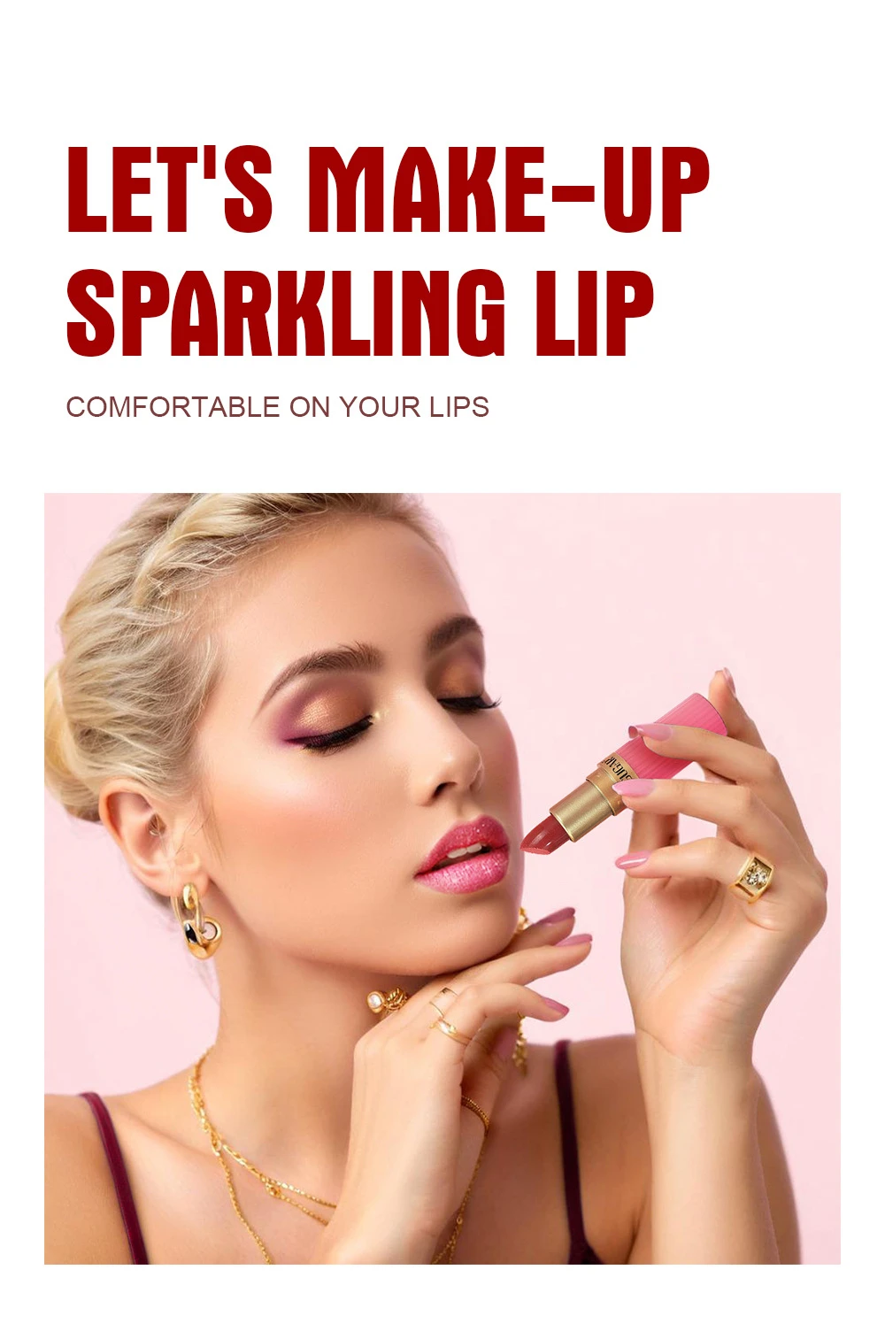 Brown Pearlescent Lipstick Waterproof Glitter Metallic Lip Gloss_voghion.com